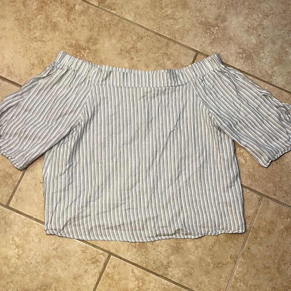Striped off the shoulder top
